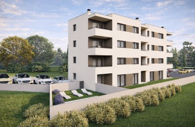 Tar, okolica Poreča - Moderan stan u prizemlju s vrtom, bazenom i zasebnim ulazom - u izgradnji