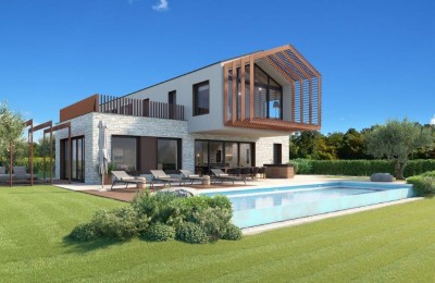 Porec 13 km - Luxury villa in a quiet location with a sea view - under construction