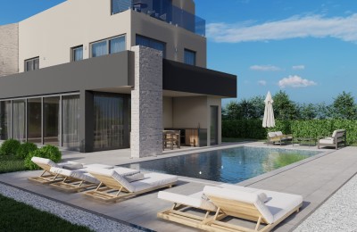 Porec- Luxury villa with pool only 500 m from the sea, sea view - under construction